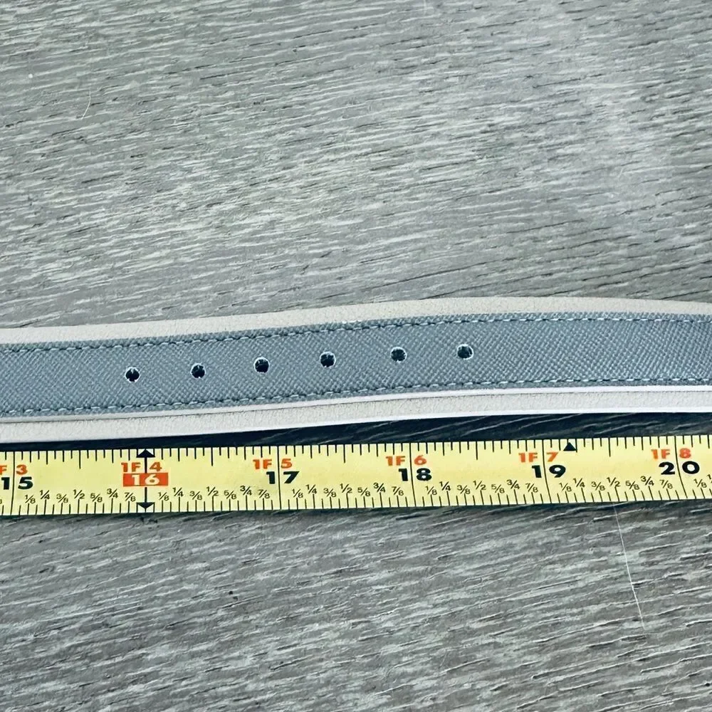 Nina Woof Premium Gray Gold Vegan Leather London Dog Collar